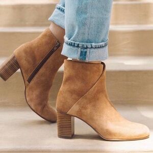 Soludos Venetian Bootie, tan suede, size 7.5
